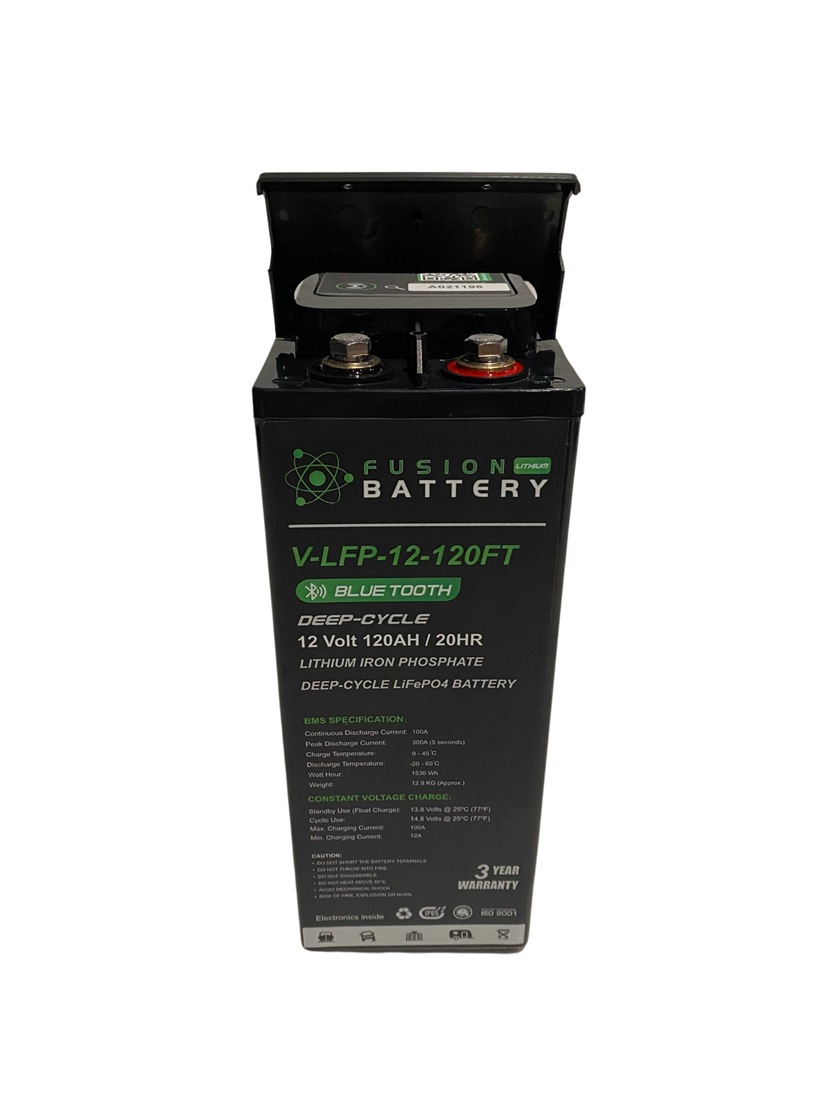 V-LFP-12-120FT | 12v 120AH Fusion Lithium Battery | Slim-Line Deep Cycle