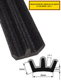 TSEC 2289 Flocked Black Double Window Channel – EPDM Rubber Glass Run Channel (4mm–6mm Glass)