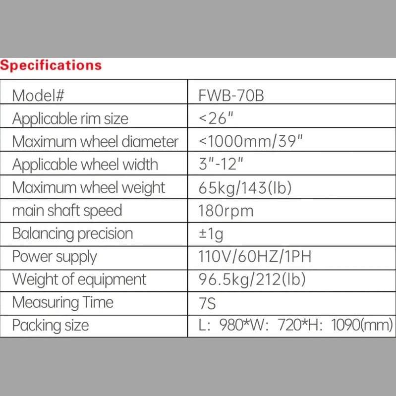 Fortisky FWB-95B Wheel Balancer