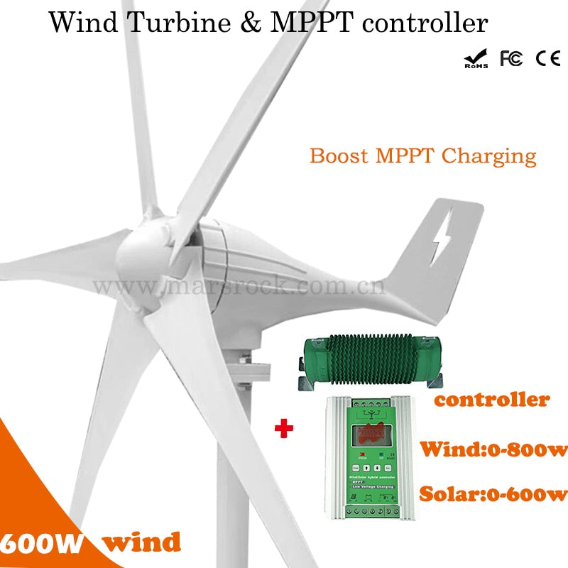 MarsRock 600w Turbine | 12/24v | MPPT Controller
