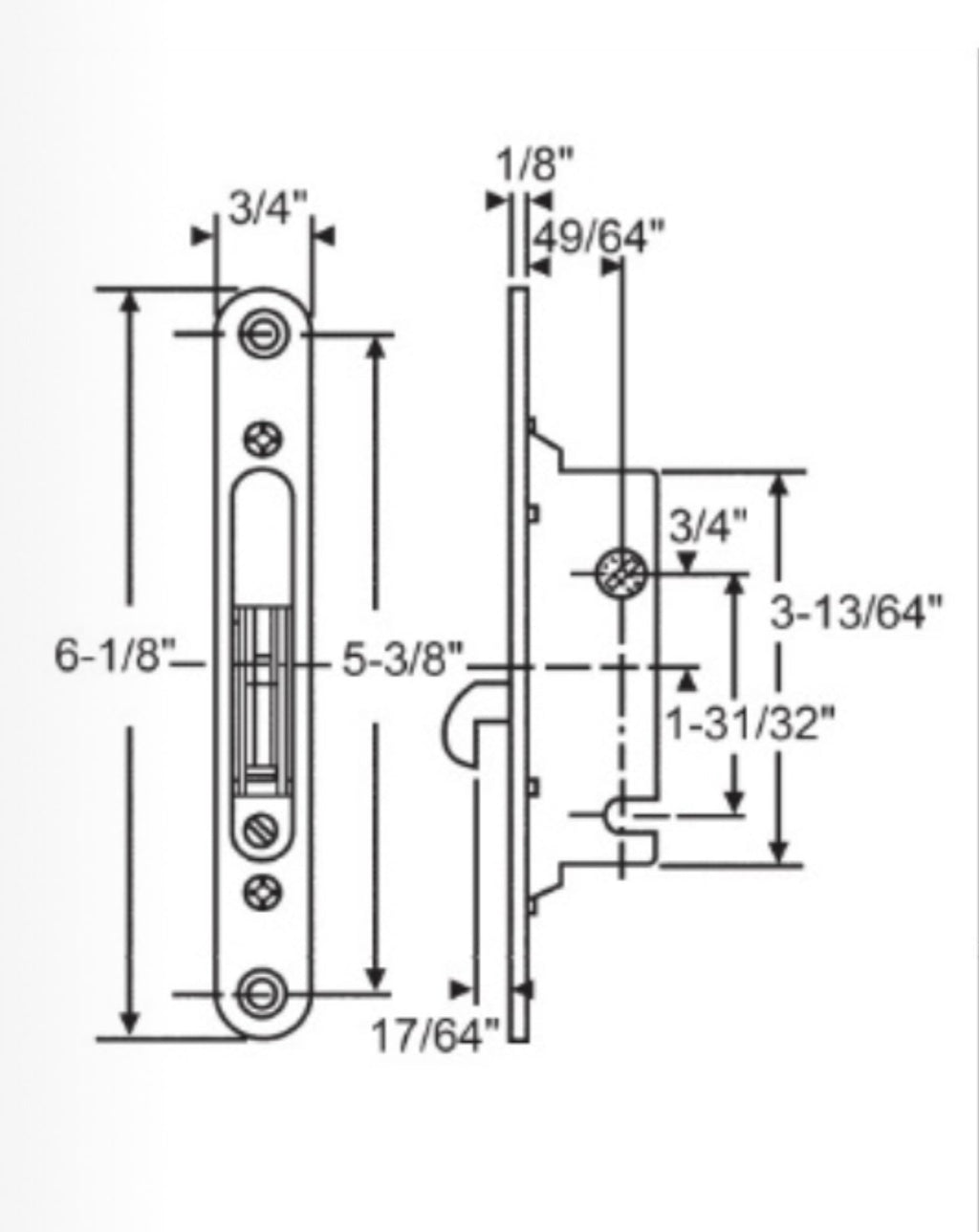 518 Surface Mount Single Point Mortise Lock