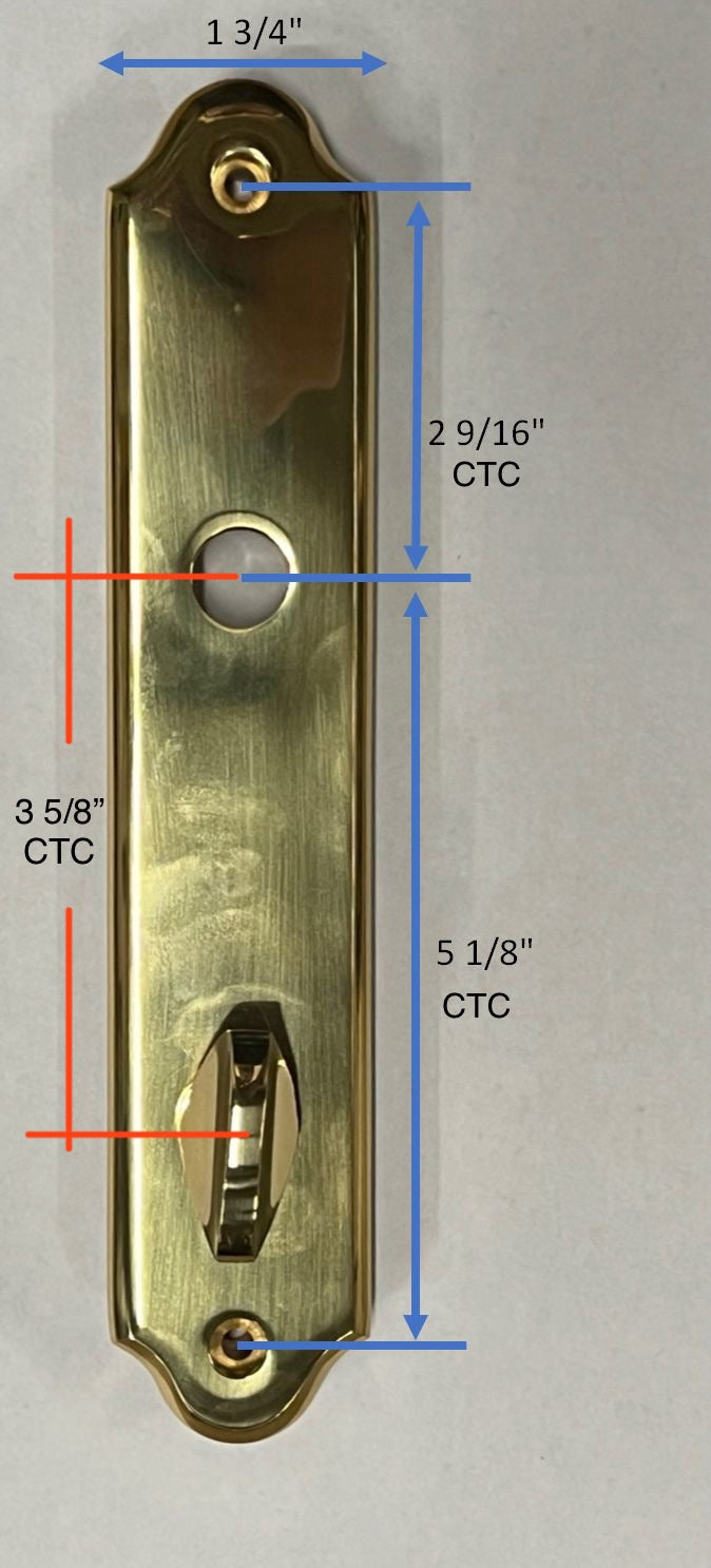 S4114 GU Ferco 45MM Capri Lever Swinging Door Handles Trim Sets - Handle Above Cylinder  Style