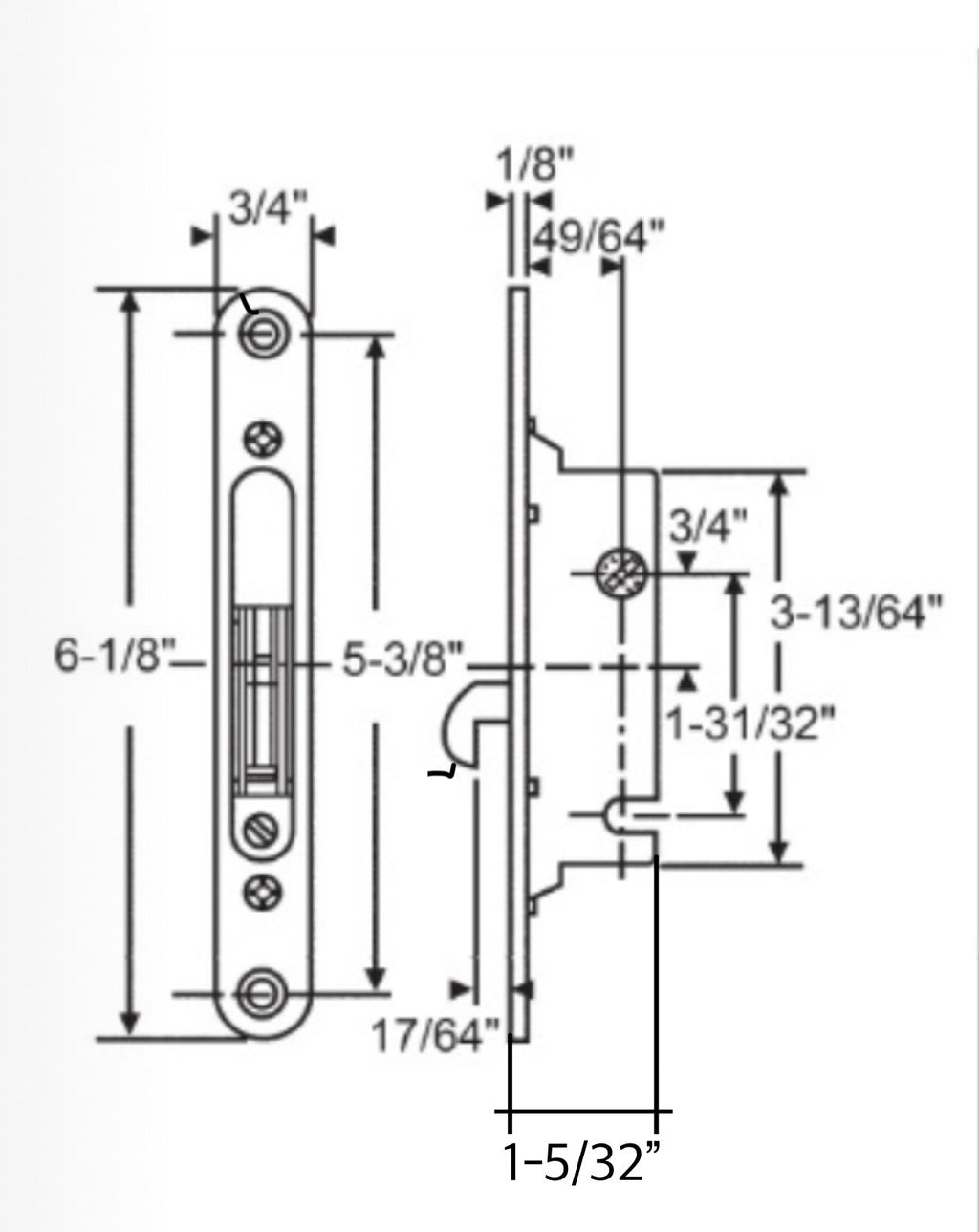 518 Surface Mount Single Point Mortise Lock