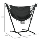 U-Shape Stand Hammock Chair with Headrest, Dark Gray