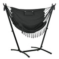 U-Shape Stand Hammock Chair with Headrest, Dark Gray