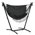 U-Shape Stand Hammock Chair with Headrest, Dark Gray