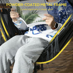 U-Shape Stand Hammock Chair with Headrest, Dark Gray