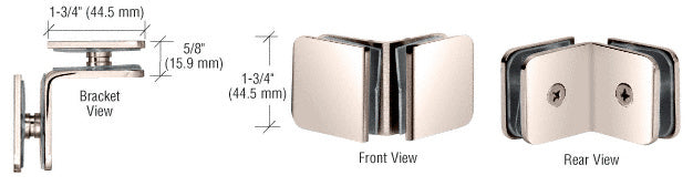 CRL 90° Traditional Style Glass-to-Glass Clamp