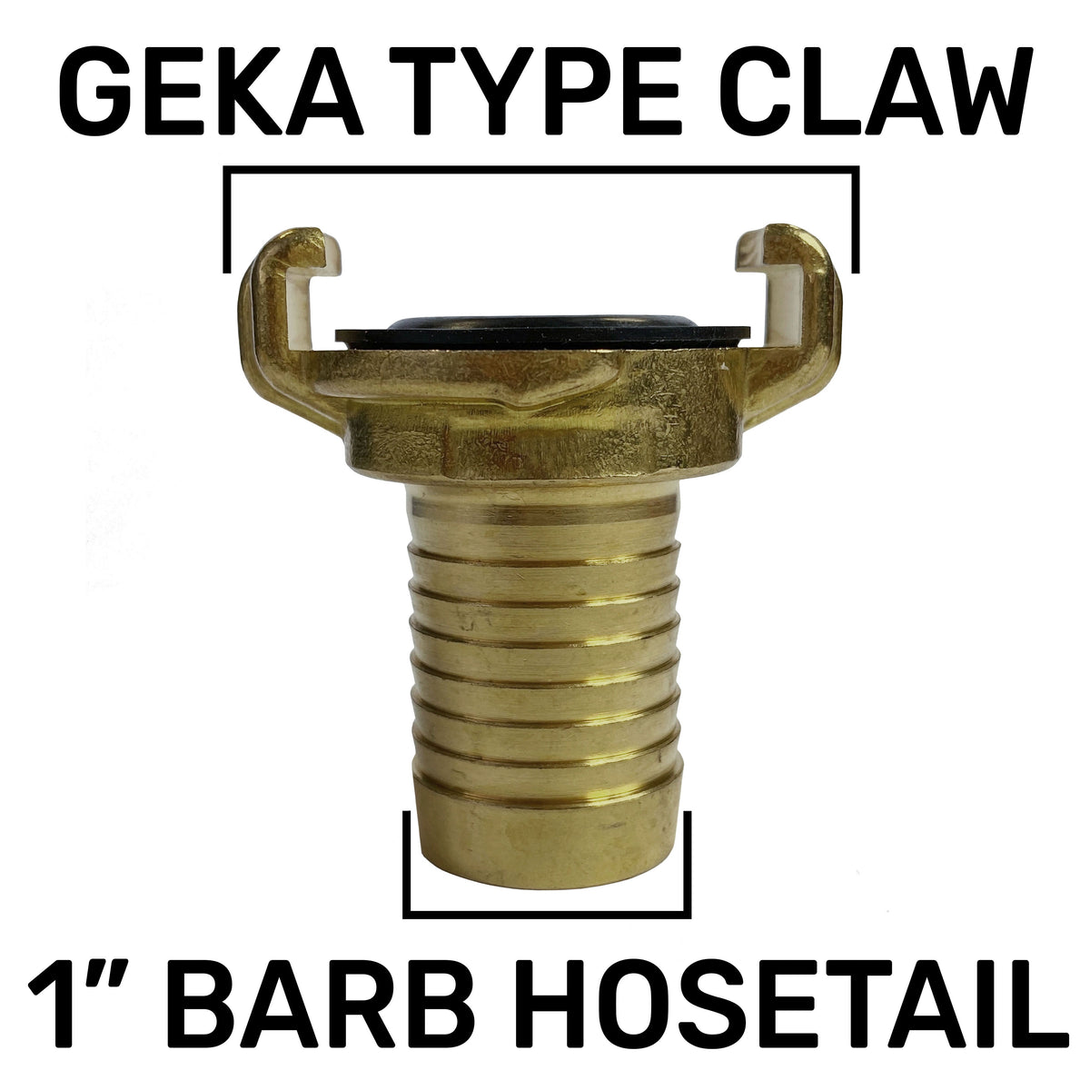 Geka Type Brass Claw Set – 25mm Barb and 1” BSP Female