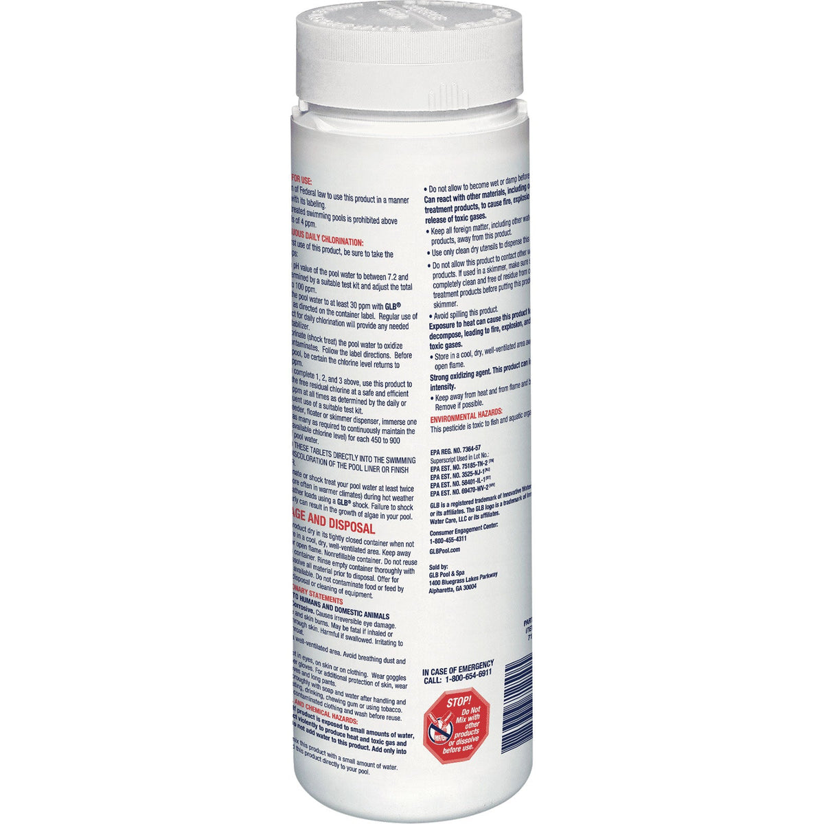 GLB Small 1” Chlorine Tablets - 2 lbs