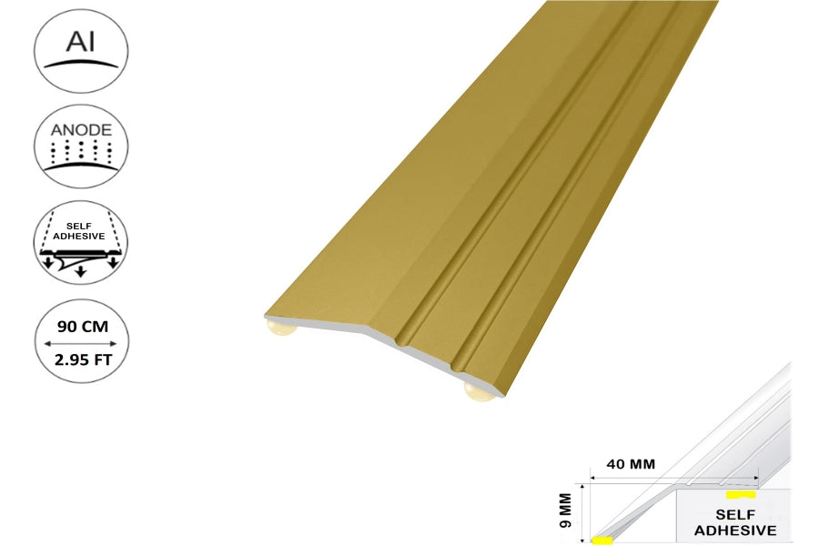 Aluminium ramp door threshold strip gold finish 900mm