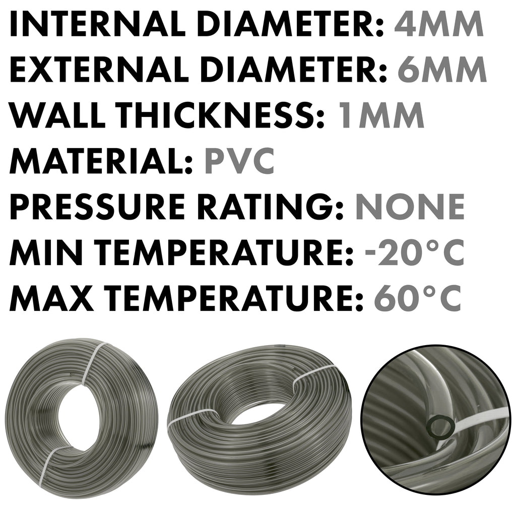 Grey Semi-Transparent PVC Pipe 4mm*6mm