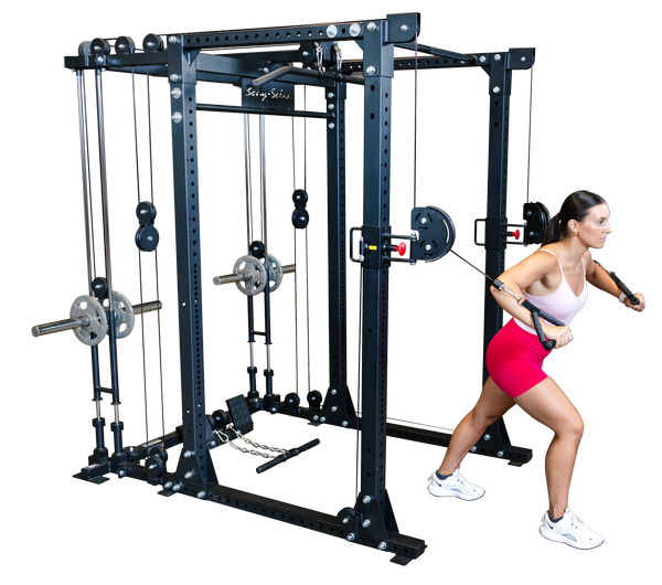 4 IN 1 COMBO POWER RACK -PLATE LOADED