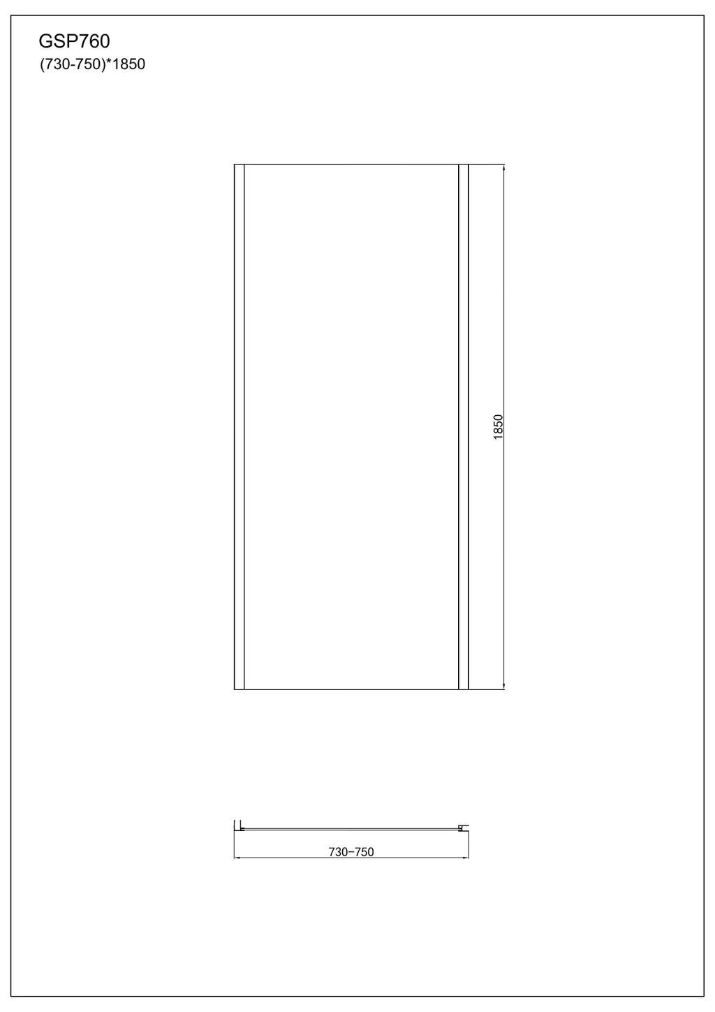 Solis, 6mm Toughened Glass Side Panel for Shower Door - Chrome