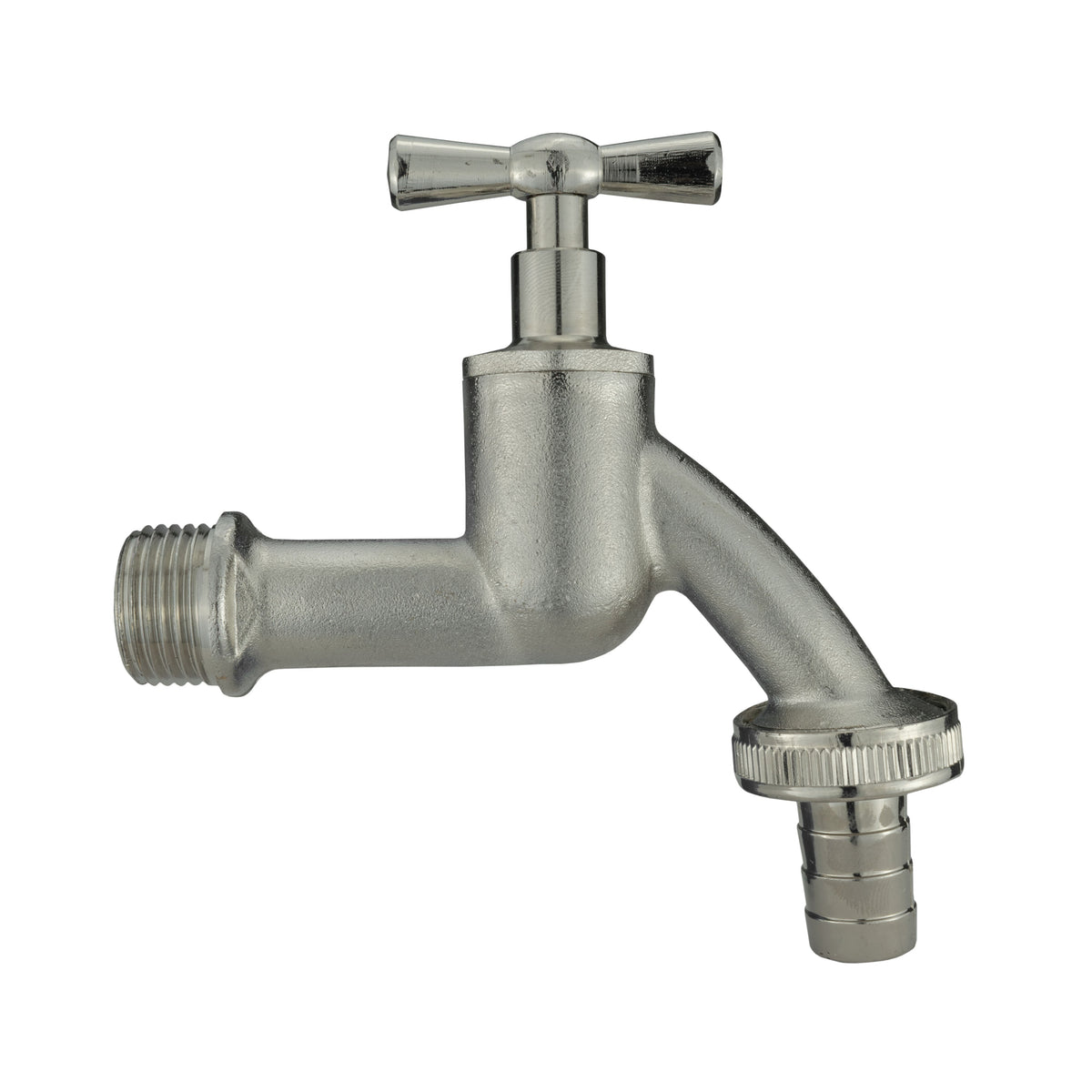Wall Flange Kit 20mm MDPE + Bib Nickle Tap 1/2" Barb