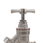 Garden Bib Tap Brass Nickle Plated 3/4" BSPM Inlet + Snap-On Male
