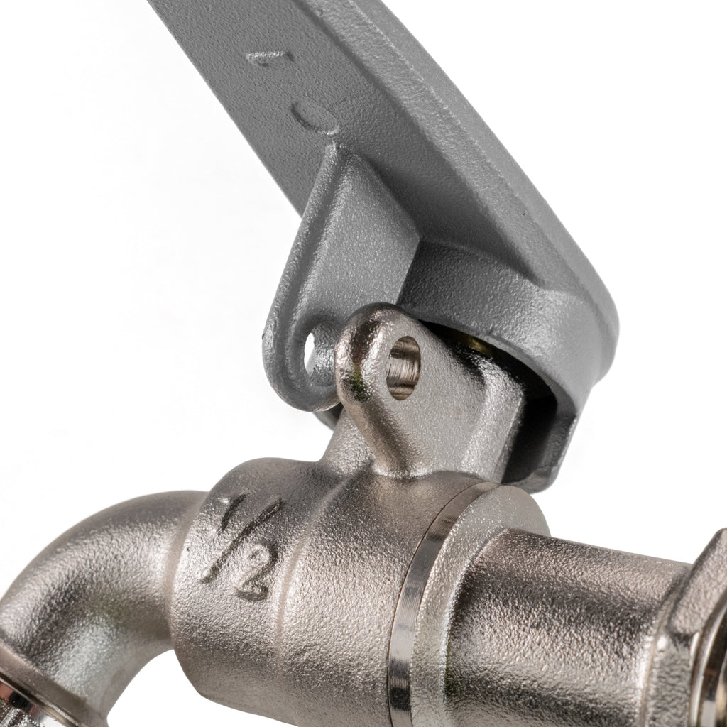 Water Butt Brass Kit 3/4" with Lever Tap Hose Barb and Side Lock and Drill Bit