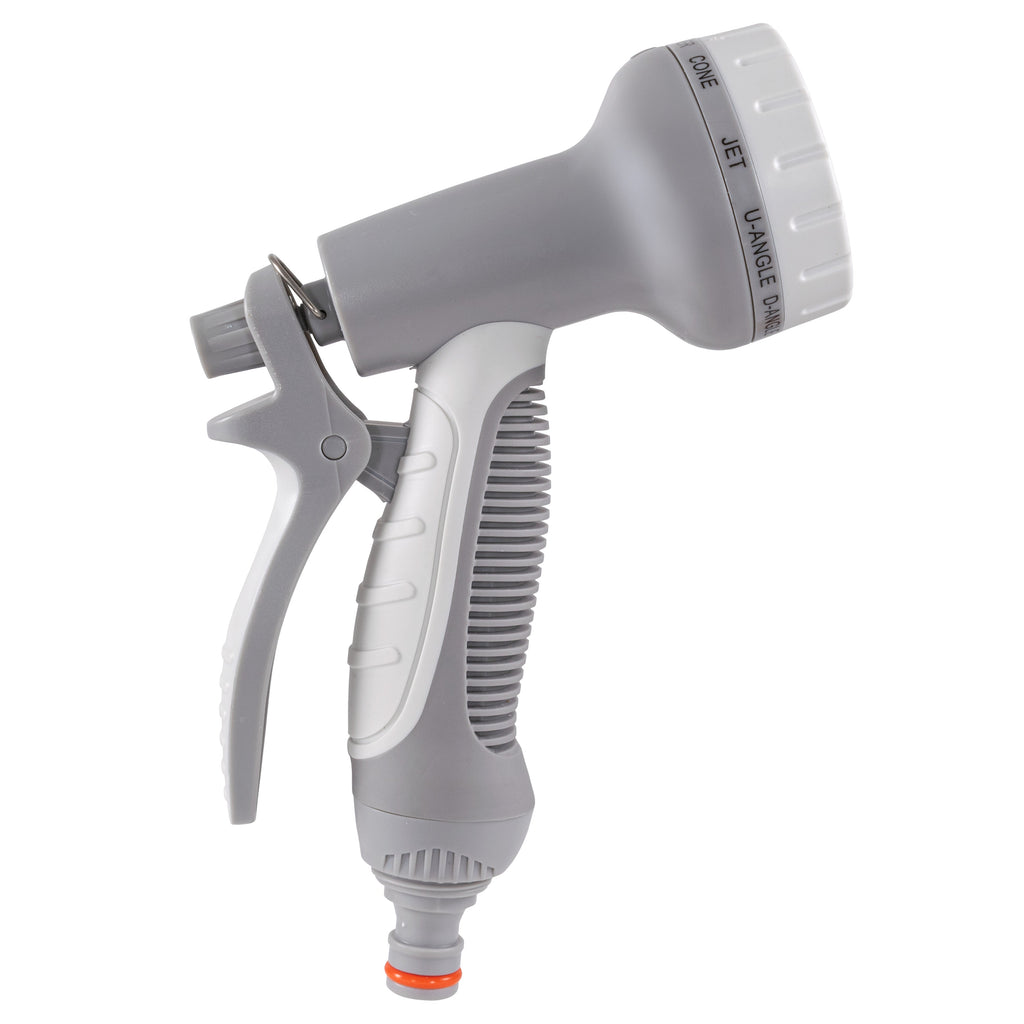 Hose Gun Water Sprayer Multi Pattern Adjustable, Gray/White
