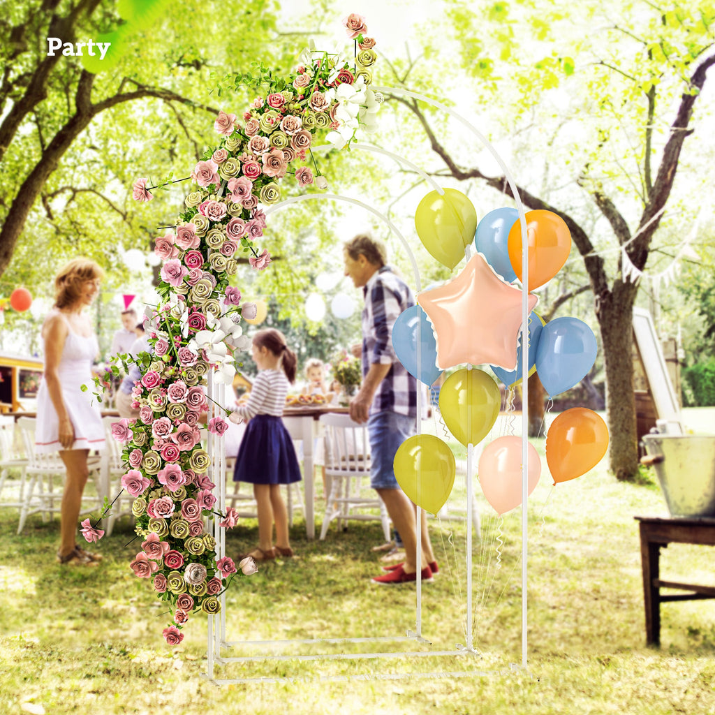 7/6.5/6ft Metal Wedding Arch Frame Backdrop Stand Set of 3, White