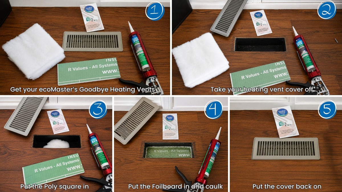 Goodbye Heating Vents | 4 Vents | Duct Sealing Kit