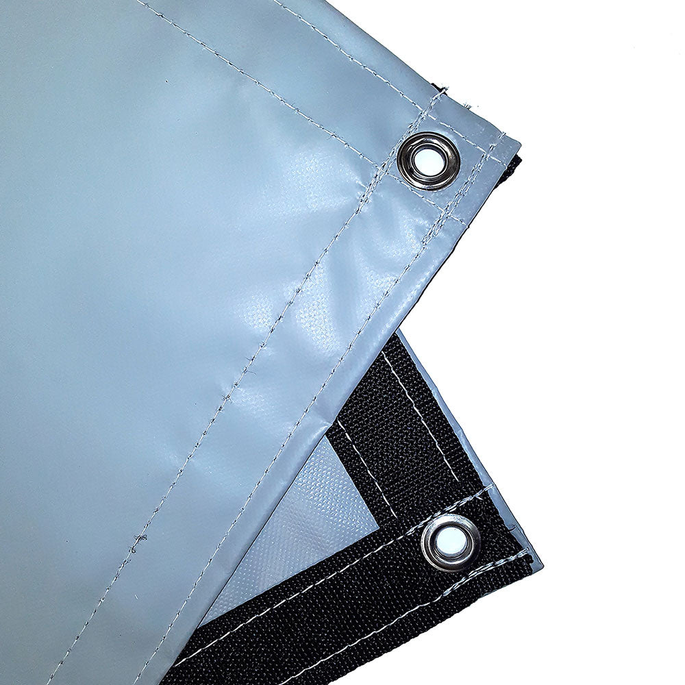 22 oz Extra Heavy Duty Gray Coated Vinyl Tarp by AtlasShield Pro