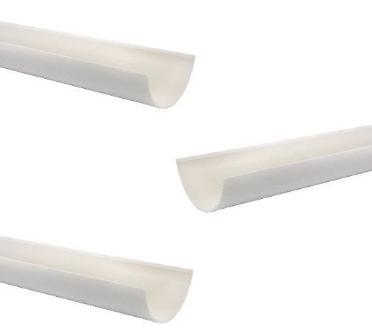 Gutter and Downpipe - White Round
