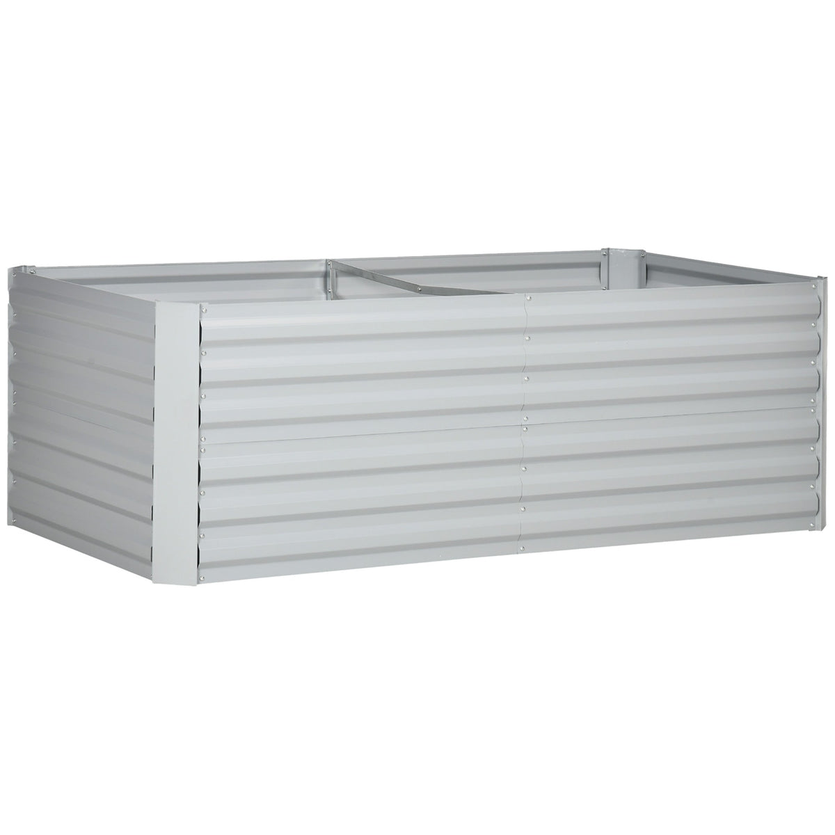 Raised Garden Bed, 6' x 3' x 2' Galvanized Steel Planters for Outdoor Plants with Multi-reinforced Rods for Vegetables, Flowers and Herbs, Light Grey