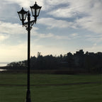 Victorian style large double headed lamp post 3.3m (H032)