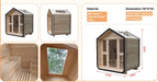 Outdoor House Sauna with Skylight — Red Cedar / Thermo Wood / Pine | 3-4 Person