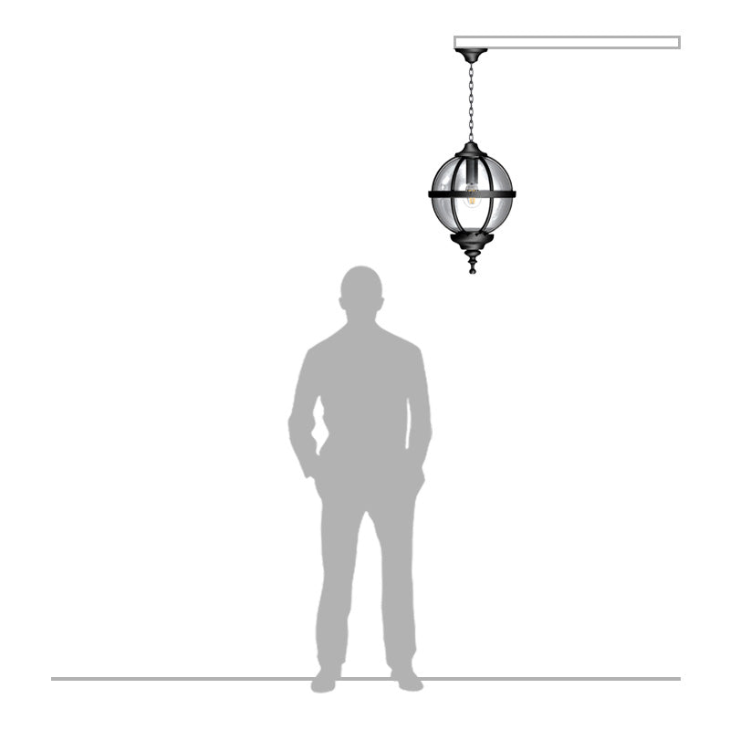 Victorian globe hanging light with chain 0.65m (H222)