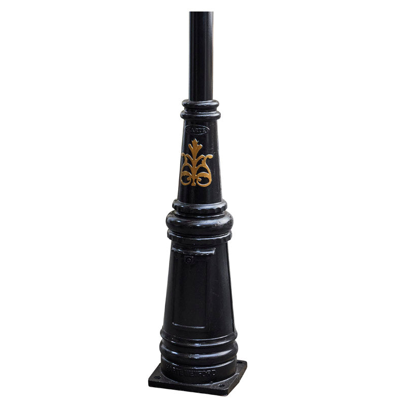 Victorian style globe lamp post double headed in cast iron 3.4m (H232)