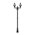 Victorian style globe lamp post double headed in cast iron 2.47m (H236)
