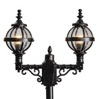 Victorian style globe lamp post double headed in cast iron 2.47m (H236)