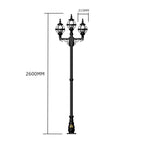 Victorian style globe lamp post triple headed in cast iron 2.6m (H237)