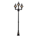 Victorian style globe lamp post triple headed in cast iron 2.6m (H237)