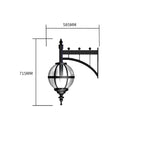 Victorian downturned globe wall light in cast iron 0.7m (H245)