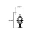Victorian globe pier light in cast iron for flat pier caps 0.79m (H251)