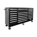 Black Homak 72” H2Pro Series 21 Drawer Roller Cabinet