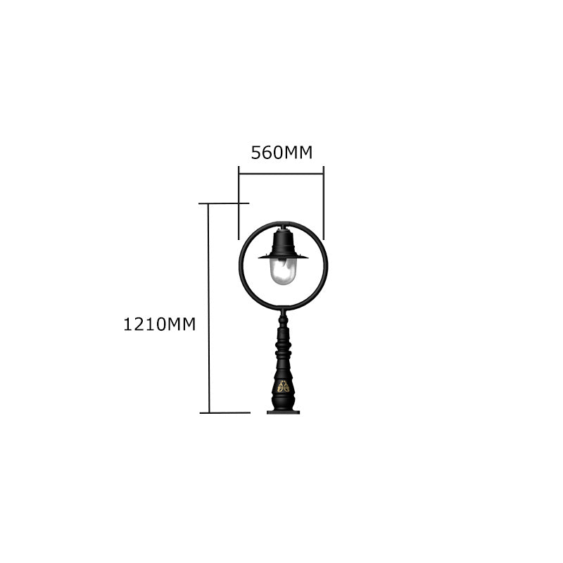 Copper railway style pedestal light in cast iron 1.21m (H308C)