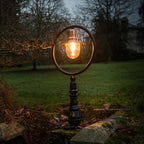 Copper railway style pedestal light in cast iron 1.21m (H308C)