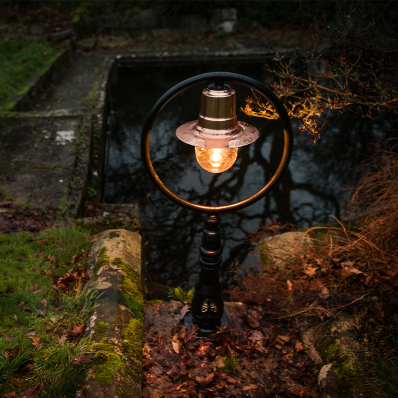 Copper railway style pedestal light in cast iron 1.21m (H308C)