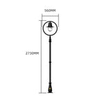 Copper railway style lamp post in cast iron and steel 2.73m (H316C)