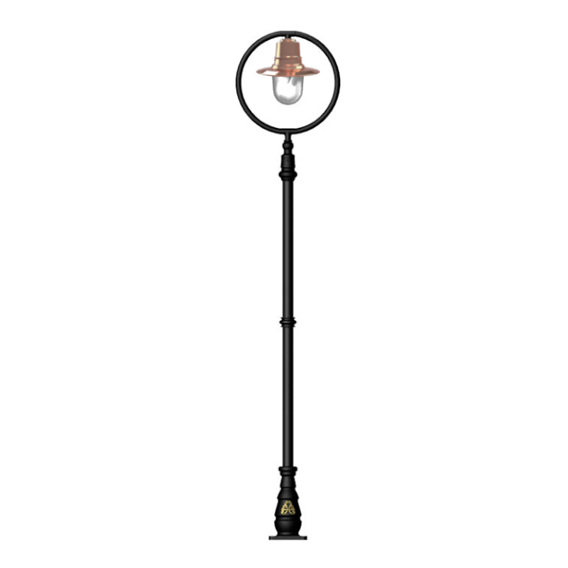 Copper railway style lamp post in cast iron and steel 2.73m (H316C)