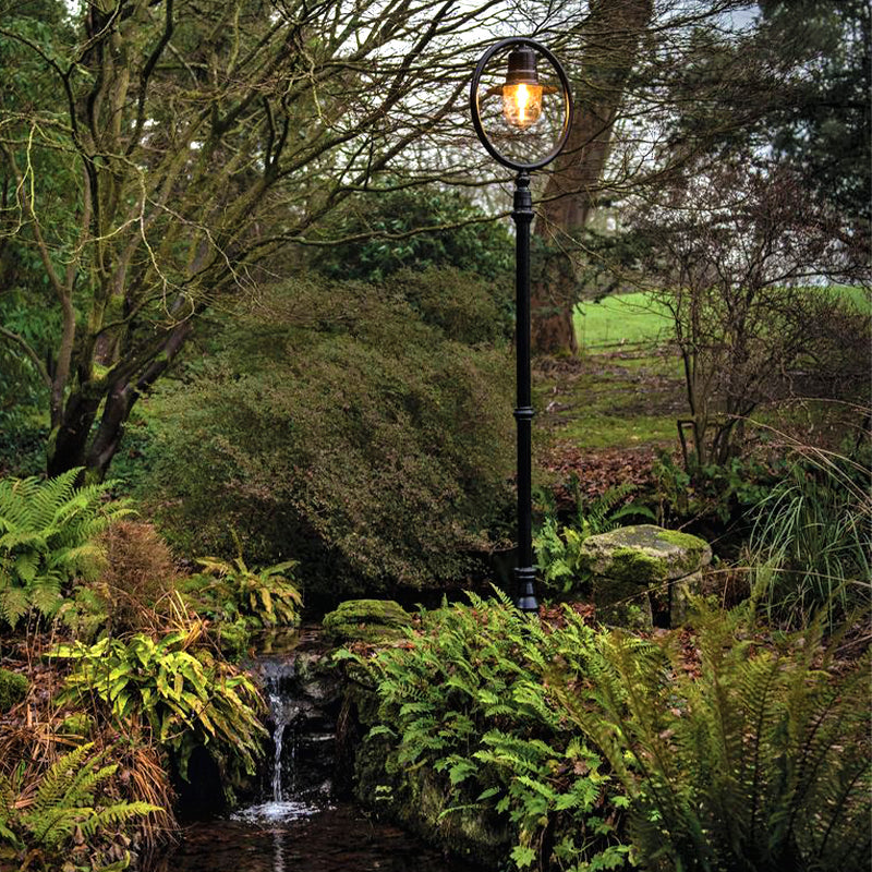 Classic railway style lamp post in cast iron and steel 2.43m (H317)