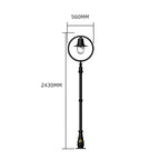 Classic railway style lamp post in cast iron and steel 2.43m (H317)
