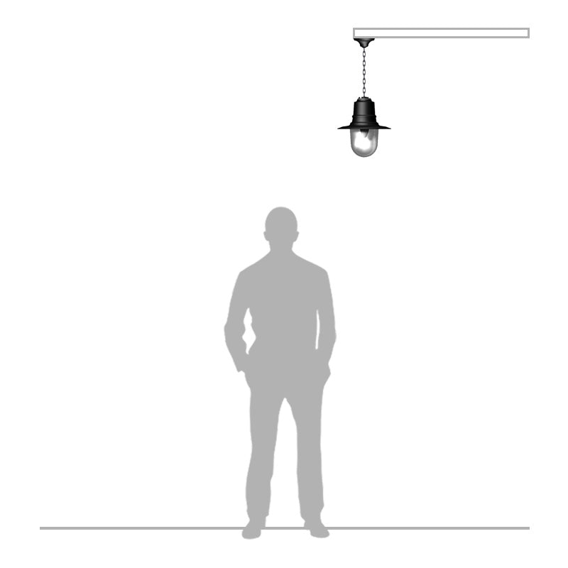 Classic railway style hanging light with chain 0.33m (H322)