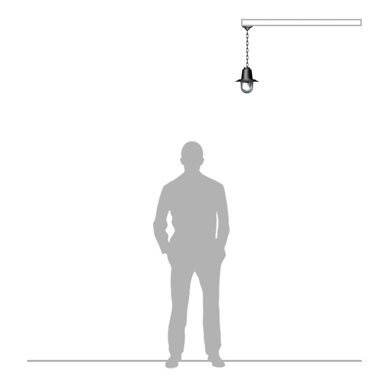 Classic railway style hanging light with chain 0.21m (H323)