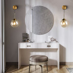 Sizzle Mid-Century Glass Globe Hanging Wall Light - Amber/Smoke/Clear