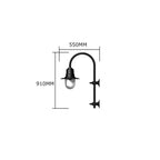 Vintage tear drop wall light in copper and steel 0.91m (H346C)