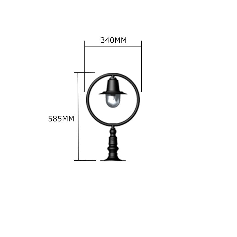 Classic railway style pier light for flat pier caps 0.59m (H352)
